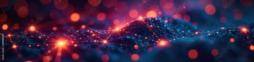 Obraz premium Abstract network of glowing lines connecting and branching out, representing innovative connection and technological advancement , electricity, network connection, structure