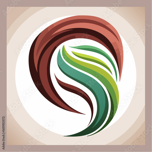 ribboned void cascade hair signature line logo for salon initials branding