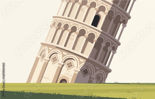 European architecture and scenery, vector graphics