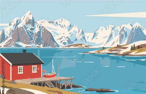 European architecture and scenery, vector graphics