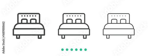 Bedroom icon. Thin line icon vector
