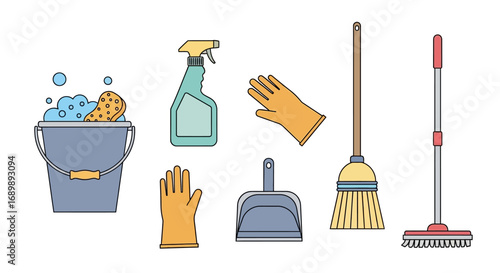 set of cleaning tools