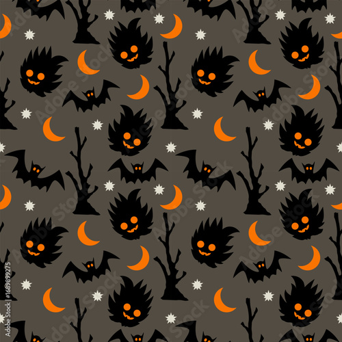 seamless pattern Halloween with monster 