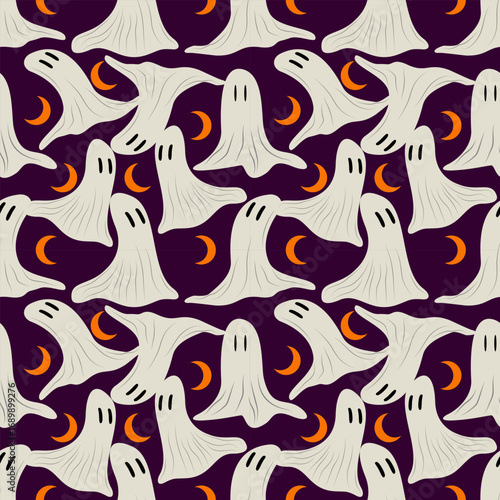 seamless pattern Halloween with ghost 