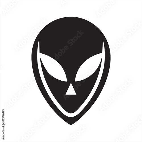 alien head icon logo silhouette icon vector illustration