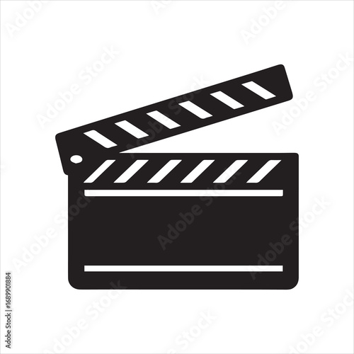  party clapperboard icon silhouette vector illustration