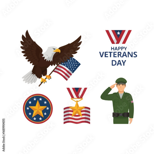 Veterans Day background, poster. Honoring all who served. Vector