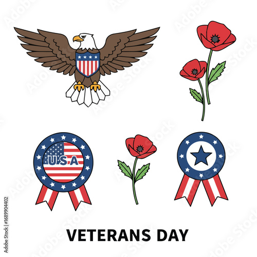 Veterans Day background, poster. Honoring all who served. Vector