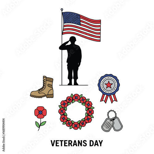 memorial day icon sign vector