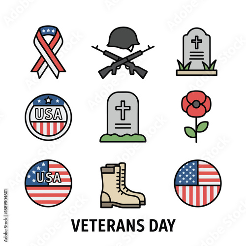 memorial day icon sign vector