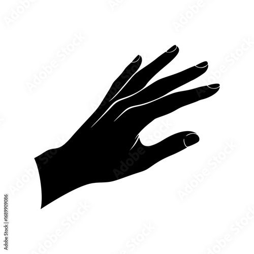 Minimalist black hand vector illustration, a simple logo concept for design isolated on a white background