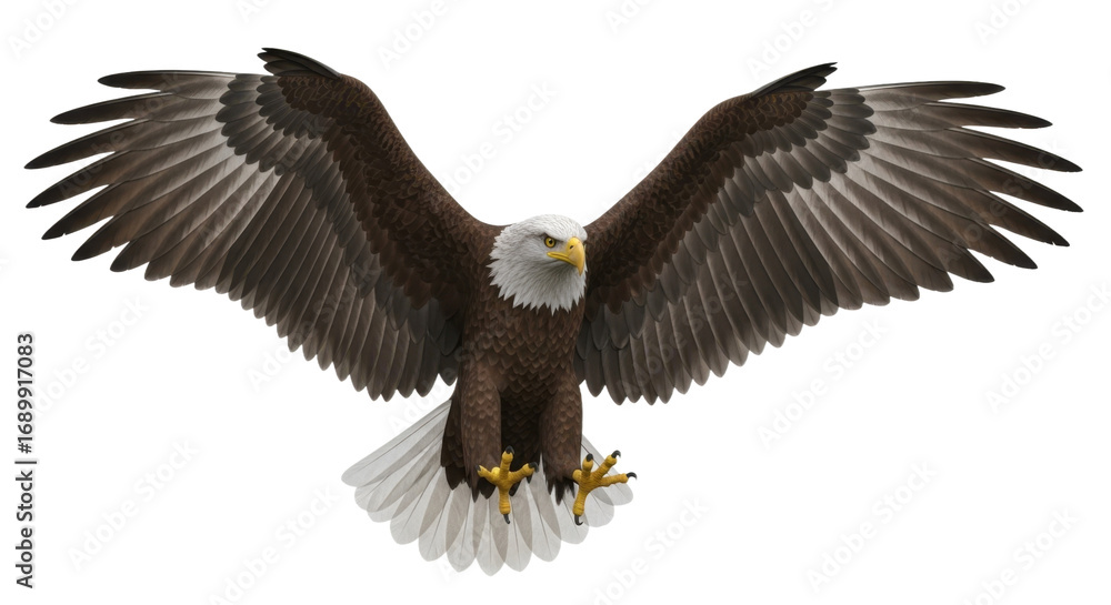 Fototapeta premium Majestic Bald Eagle with Wings Spread Wide.
