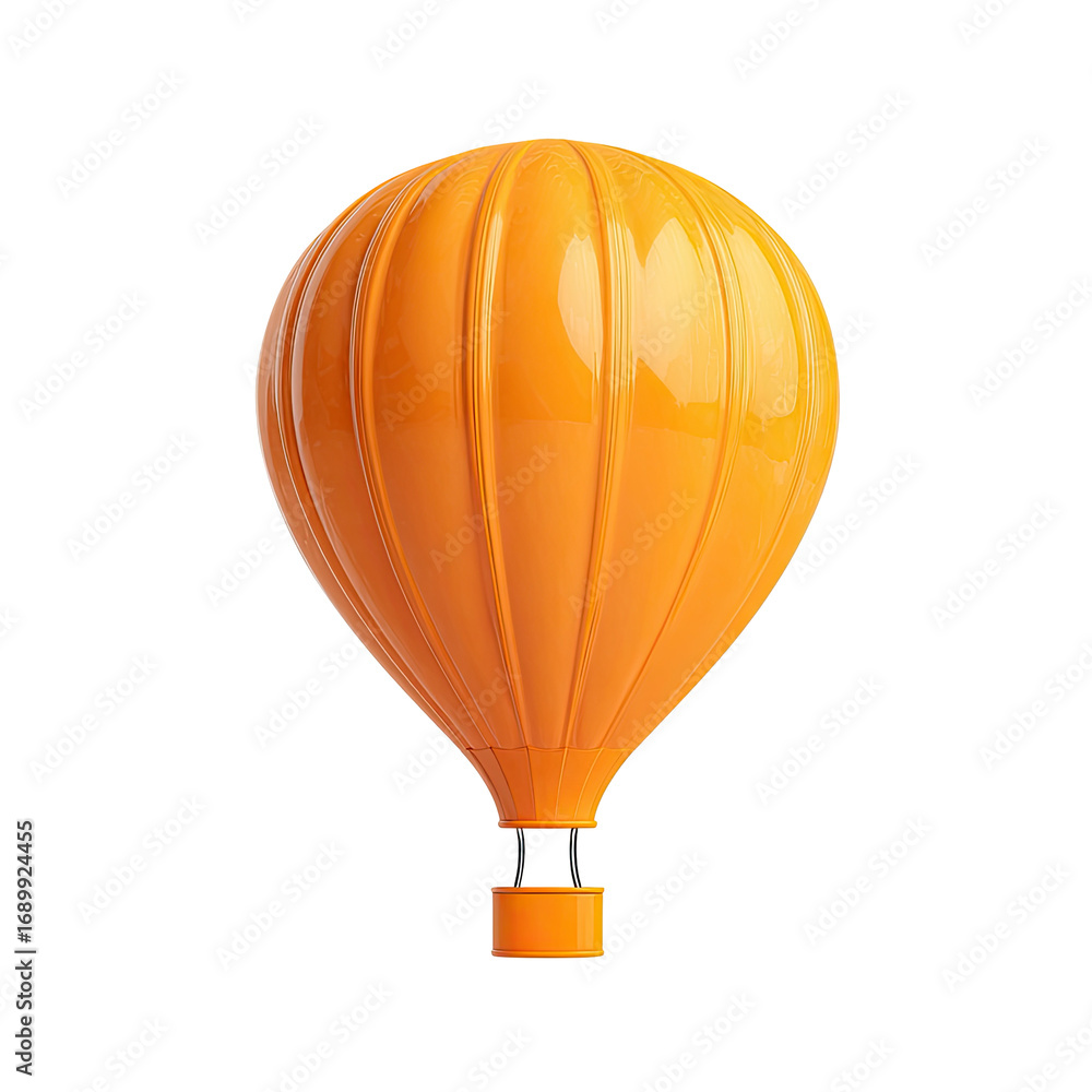 Fototapeta premium Vibrant orange hot air balloon, smooth, 3D render