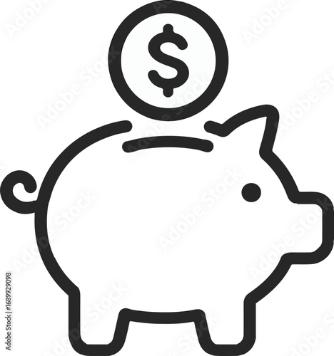 piggy bank with dollar sign