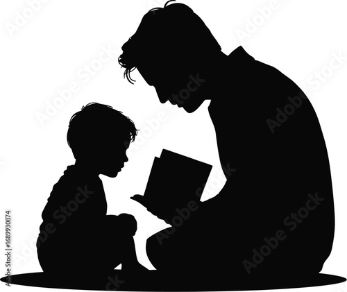 Father reading to child book story