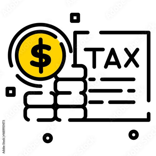 Tax Icon A Visual Representation of Taxes, Finances, and Economics. suitable for website and banking application