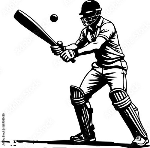 Download cricket bat player ball vector art and illustration eps file for design
