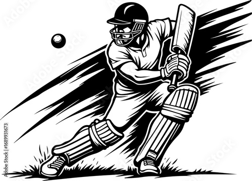 Download cricket bat player ball vector art and illustration eps file for design