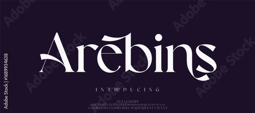 Arebins Luxury minimalist alphabet display font vector. Elegant typeface