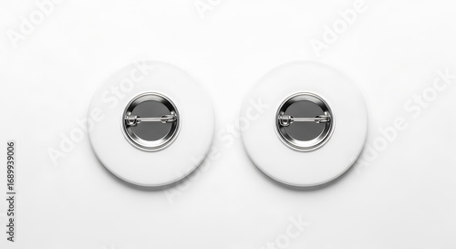 Pair of White Decorative Round Objects.