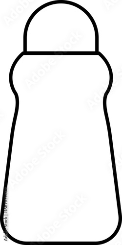 Cleaning product bottle icon in line style, Monochrome detergent, spray, liquid container, household cleaner, disinfectant, soap, chemical packaging illustration isolated on transparent background.