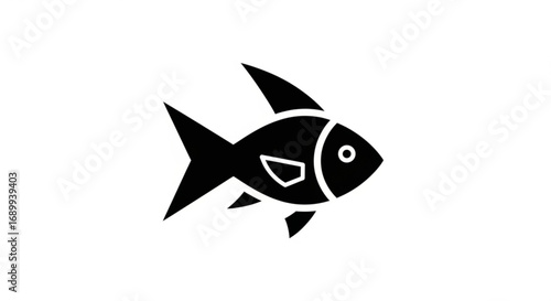 Black silhouette of a fish vector illustration for aquarium fish pet shop or seafood restaurant logo design use