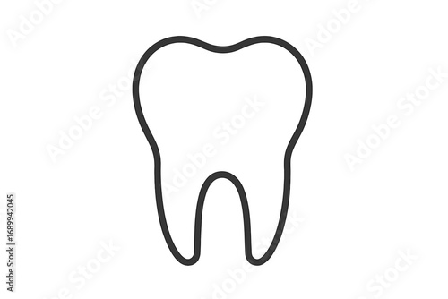 Tooth outline linear symbol. Dental care icon for web design, apps, and graphics. Vector cartoon illustration for dentistry, stomatology, and oral hygiene concepts. Clean design.