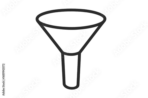 Sales funnel marketing conversion. Lead generation process. Business pipeline and data filtering concept. Vector line icon for infographics, websites, apps, and adverts.