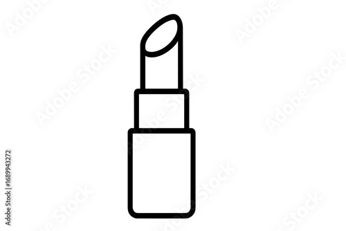 Lipstick icon. Minimalistic sign for web and graphic design. Makeup symbol. Cosmetics vector illustration. Beauty, fashion, glamour concept. Lip care pictogram for apps, cards.