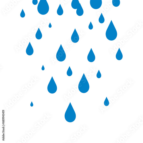 Abstract Blue Raindrops Falling Pattern