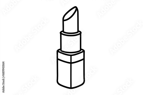 Lipstick outline linear symbol. Vector icon for graphic and web design. Beauty, fashion, and cosmetic concept. Makeup glamour illustration for apps, adverts and cards.