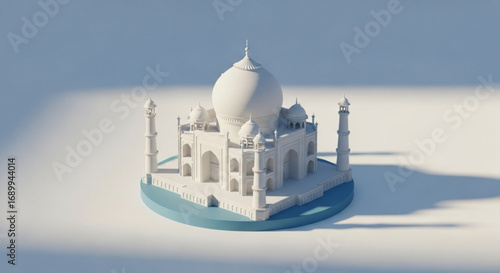 Taj mahal india travel tourism landmark architecture monument building famous wonder of the world culture 3d render