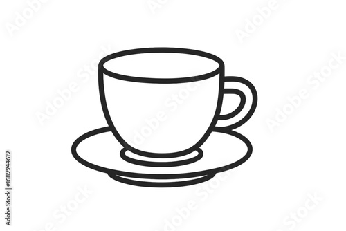 Coffee cup line icon. Tea cup vector symbol. Simple outline pictogram for cafe menu, coffee shop logo. Hot drink, beverage, espresso, cappuccino, latte illustration.