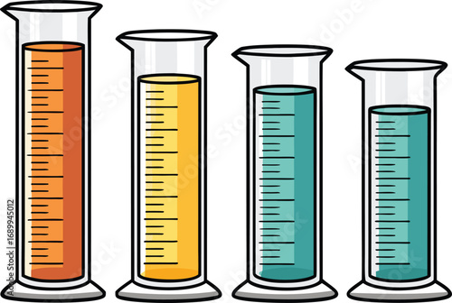 Graduated Cylinder Laboratory Illustration. Chemistry Tool Graduated Cylinder Artwork. Scientific Graduated Cylinder Creative Design. Classic Graduated Cylinder Experiment Drawing. Measuring Graduated
