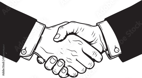 Detailed Handshake Illustration business agreement