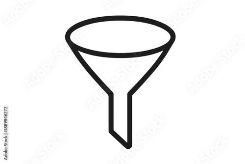 Funnel icon vector illustration with transparent background for graphic design, web sites, cards, books, articles, marketing, conversion, filtering, and data flow concepts