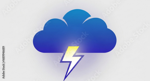 Weather forecast cloud with lightning bolt icon vector illustration for storm and thunder weather app