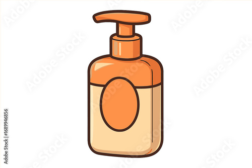 Simple Cosmetic Bottle Icon, Vector Cartoon Illustration for Apps, Graphics, Beauty and Skincare Products, Transparent Background, Minimalist Design, Ordered Set