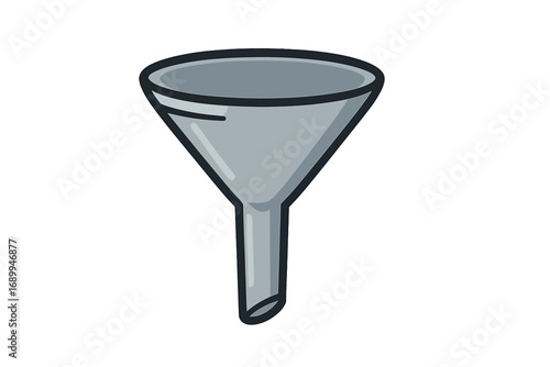Simple icon of a funnel for graphics, concept, and apps, vector cartoon illustration with transparent background, ordered set, clean modern design for digital use