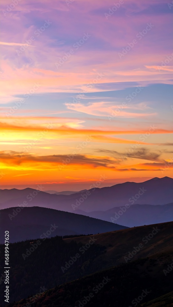 Fototapeta premium Mountain sunset vista