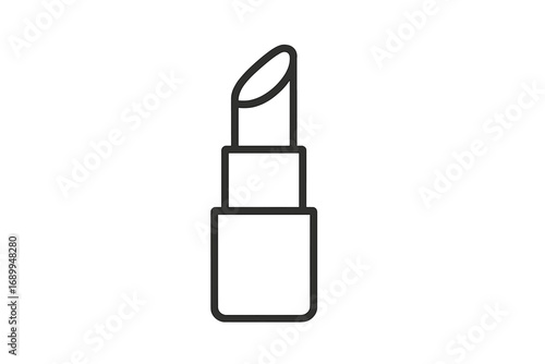 Lipstick line icon. Minimalist makeup symbol. Cosmetics and beauty concept. Glamour fashion pictogram. Simple outline vector illustration for web, graphic design, apps, logo.