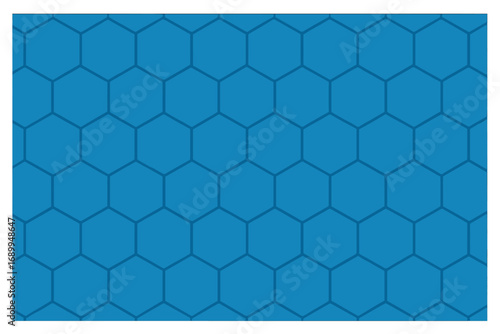 Abstract honeycomb pattern on a blue background. Seamless vector geometric design. Modern futuristic science or technology concept for website banner or presentation backdrop.