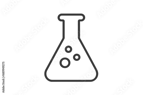 Laboratory Flask Minimalistic Thin Line Icon for Web Graphic Design, Science Apps, Banners, Social Network, Cards, Chemistry Vector Cartoon Illustration Transparent
