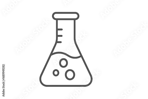 Laboratory Flask Icon Minimalistic Thin Line Design for Web, Graphic Design, Apps, Banners, Social Media, Science Vector Cartoon Illustration