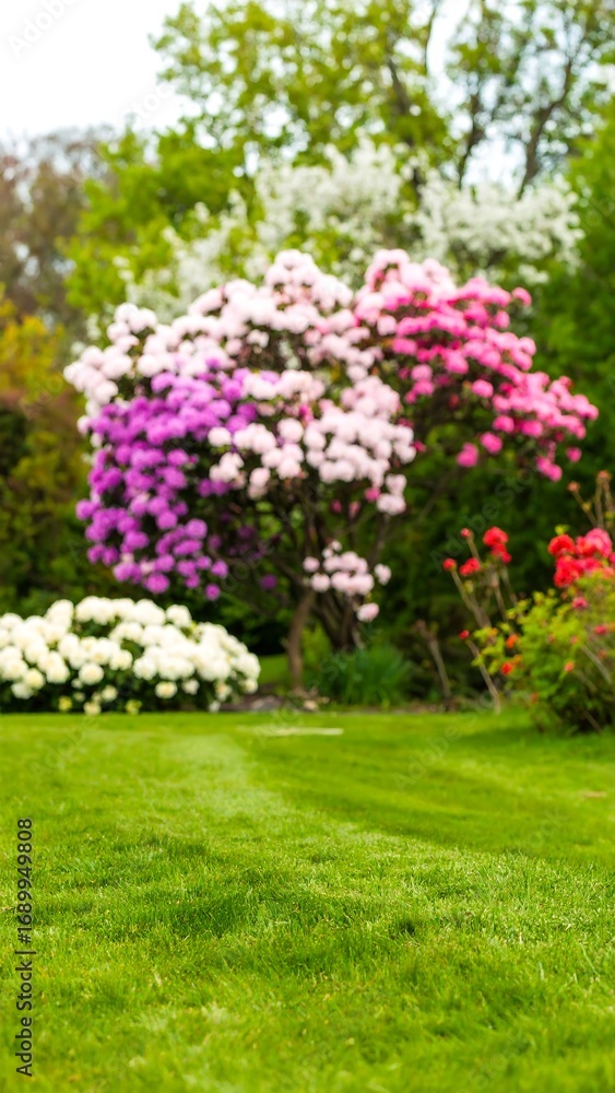 Naklejka premium Spring Garden Scene