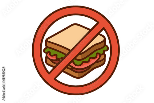 Loudspeaker Prohibited Sign, No Loud Noise Vector Illustration, Outline Symbol for Graphics, Designs, Books, Adverts, Apps, Transparent Background, Cartoon Style