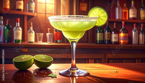 refreshing margarita cocktail bar scene