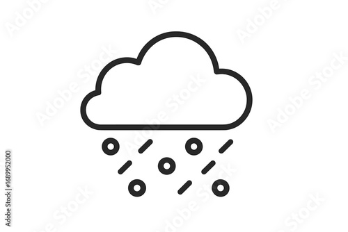 Sleet weather icon. Freezing rain and snow mix symbol. Wintry mix, precipitation forecast sign. Meteorology graphic. Vector outline illustration for web, app design. Cold climate.