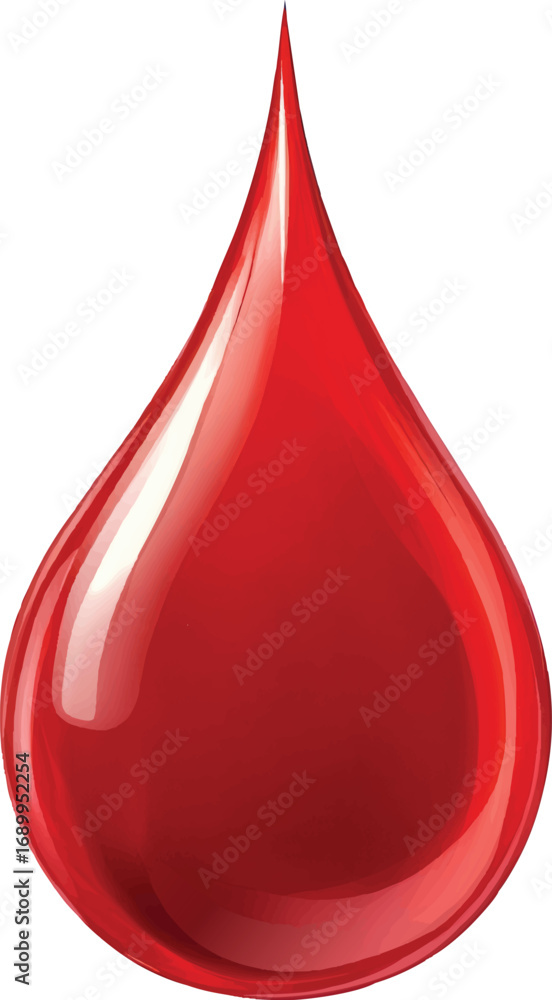 Obraz premium Red Liquid Droplet with Reflections fluid