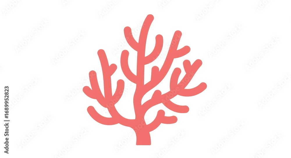 Obraz premium Simple Coral Branch Icon